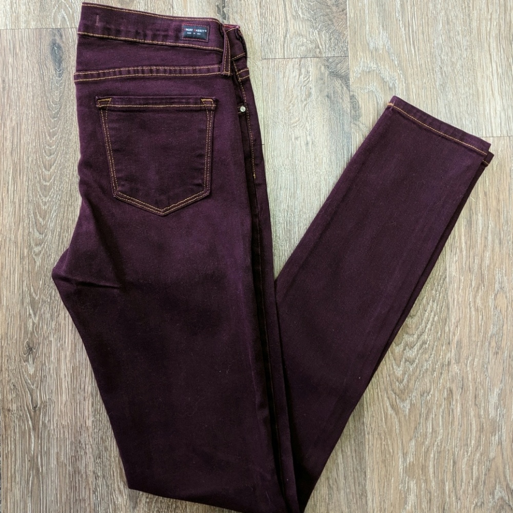 Burgungy angry rabbit skinny jeans modcloth